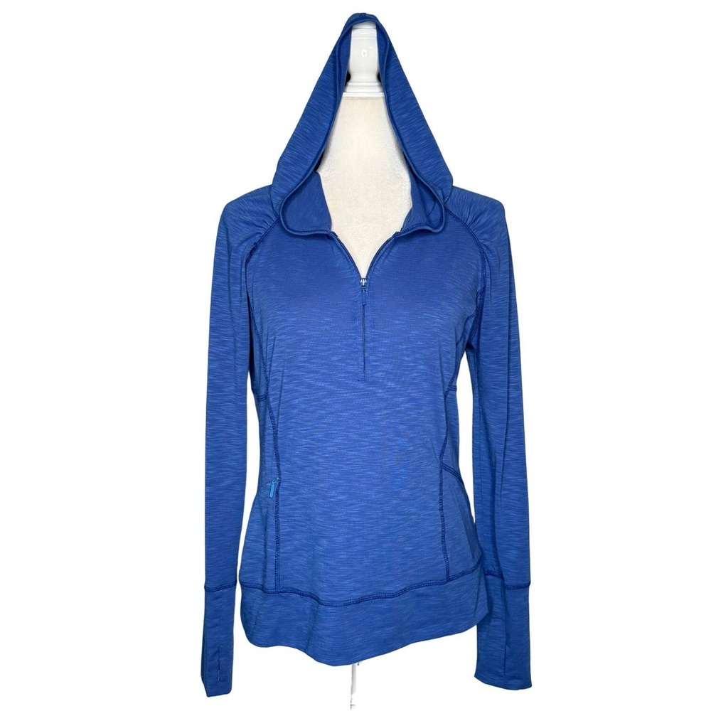 Title Nine M 1/2 Zip Lightweight Running Athletic Hoodie Sweater Thumb Holes